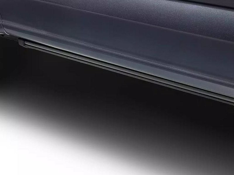 Amp Research Vision Power Running Boards 96255-01A PowerStep™ Vision; Textured Powder Coated; Matte Black; Cast Aluminum; With Remote Operated LED Light System; Rocker Panel Mount; 600 Pound Load Capacity