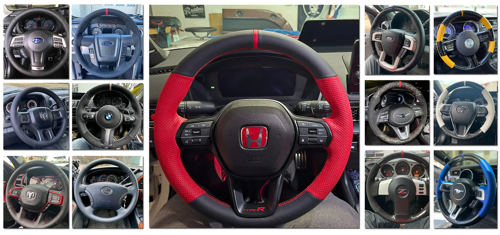 Leather Steering Wheel Cover - CHEVROLET SILVERADO 1500 2500 3500 BLAZER, SUBURBAN, TAHOE 2019-2026