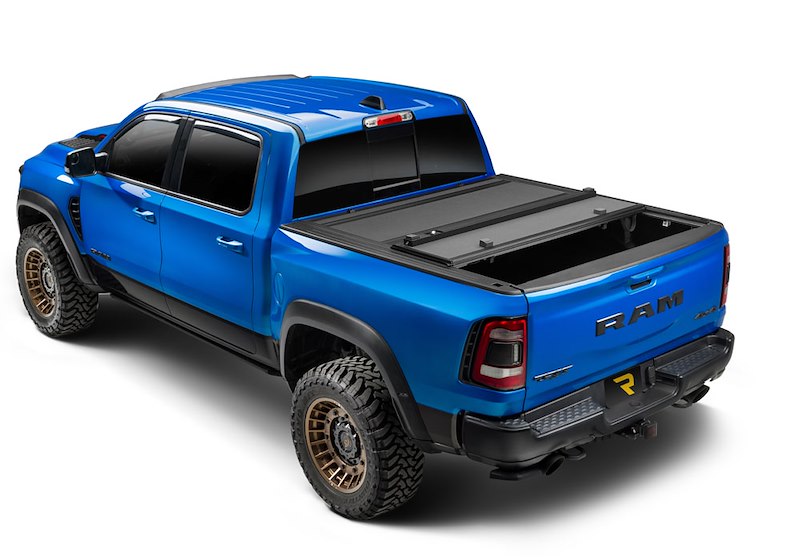 Extang 80350 Tonneau Cover; Endure ALX; Hard Folding; Low Profile; 2 Folds/ 3 Panels; Front Hinge Allows Entire Tonneau to Flip Up When Folded; Textured Powder Coated Matte Black; Aluminum; Lockable Using Tailgate Handle Lock; Without Tool Boxes