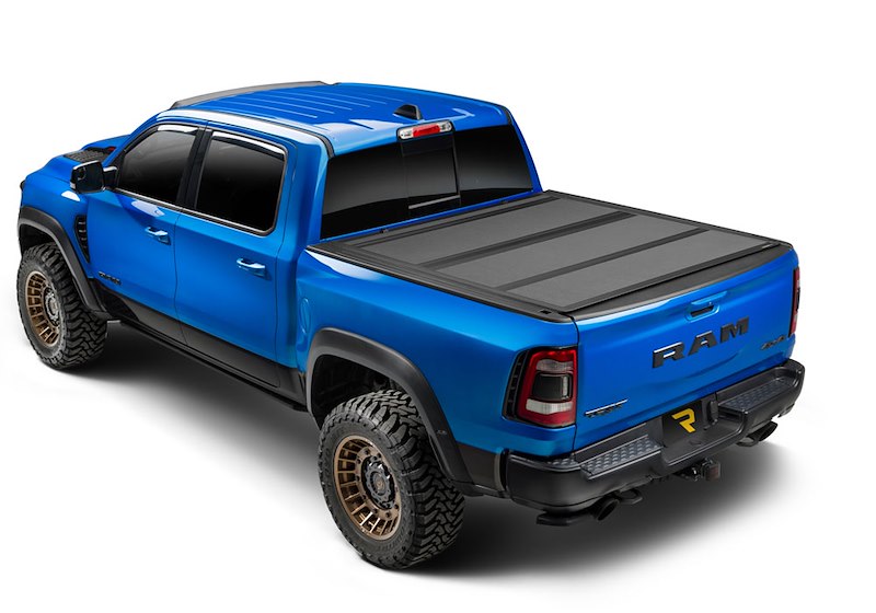 Extang 80350 Tonneau Cover; Endure ALX; Hard Folding; Low Profile; 2 Folds/ 3 Panels; Front Hinge Allows Entire Tonneau to Flip Up When Folded; Textured Powder Coated Matte Black; Aluminum; Lockable Using Tailgate Handle Lock; Without Tool Boxes