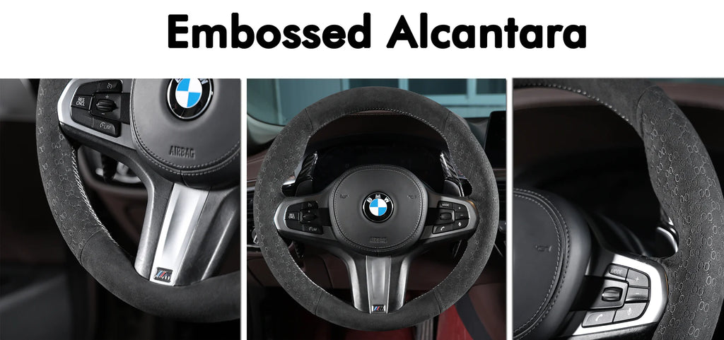 Leather Steering Wheel Cover - CHEVROLET SILVERADO 1500 2500 3500 BLAZER, SUBURBAN, TAHOE 2019-2026