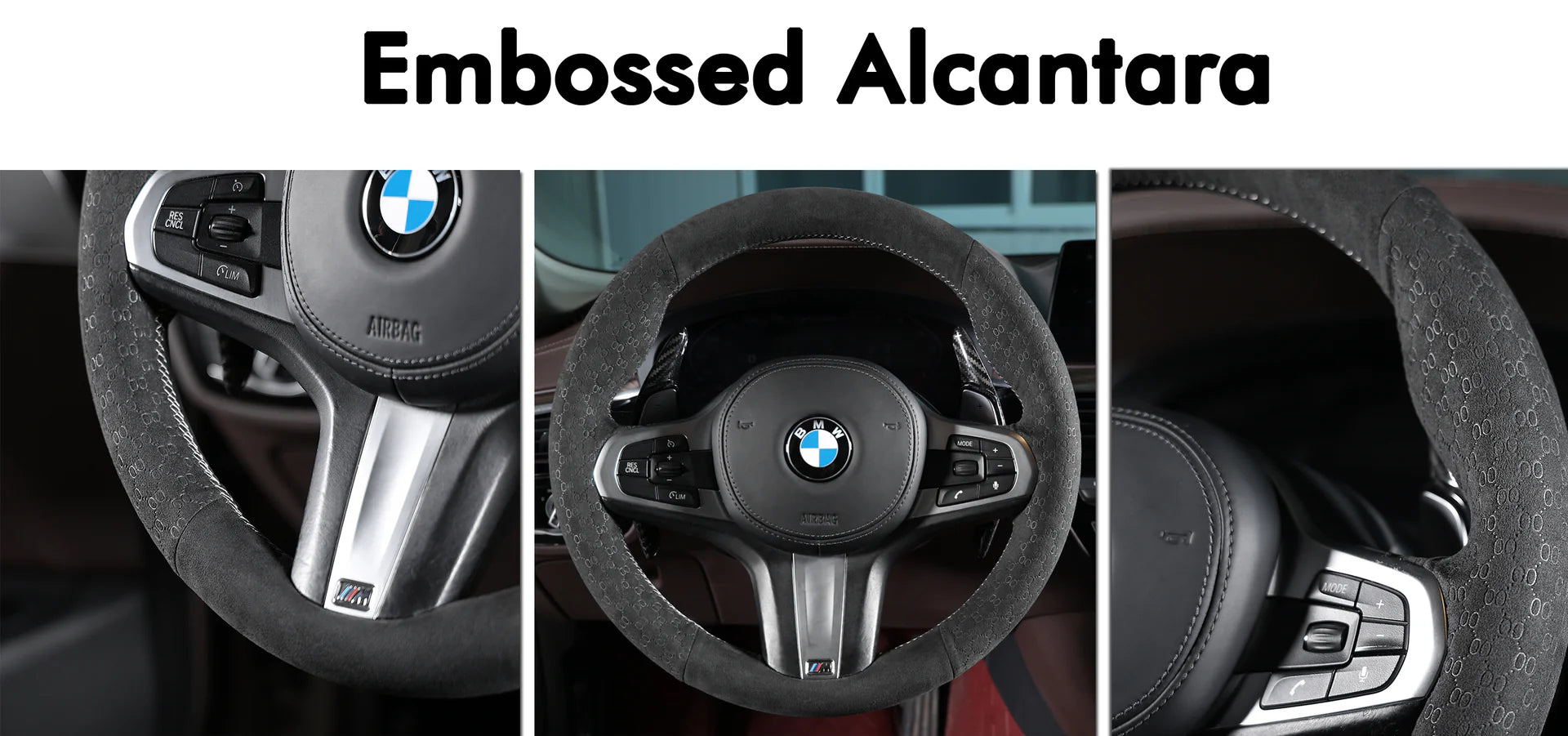 Leather Steering Wheel Cover - CHEVROLET SILVERADO 1500 2500 3500 BLAZER, SUBURBAN, TAHOE 2019-2026
